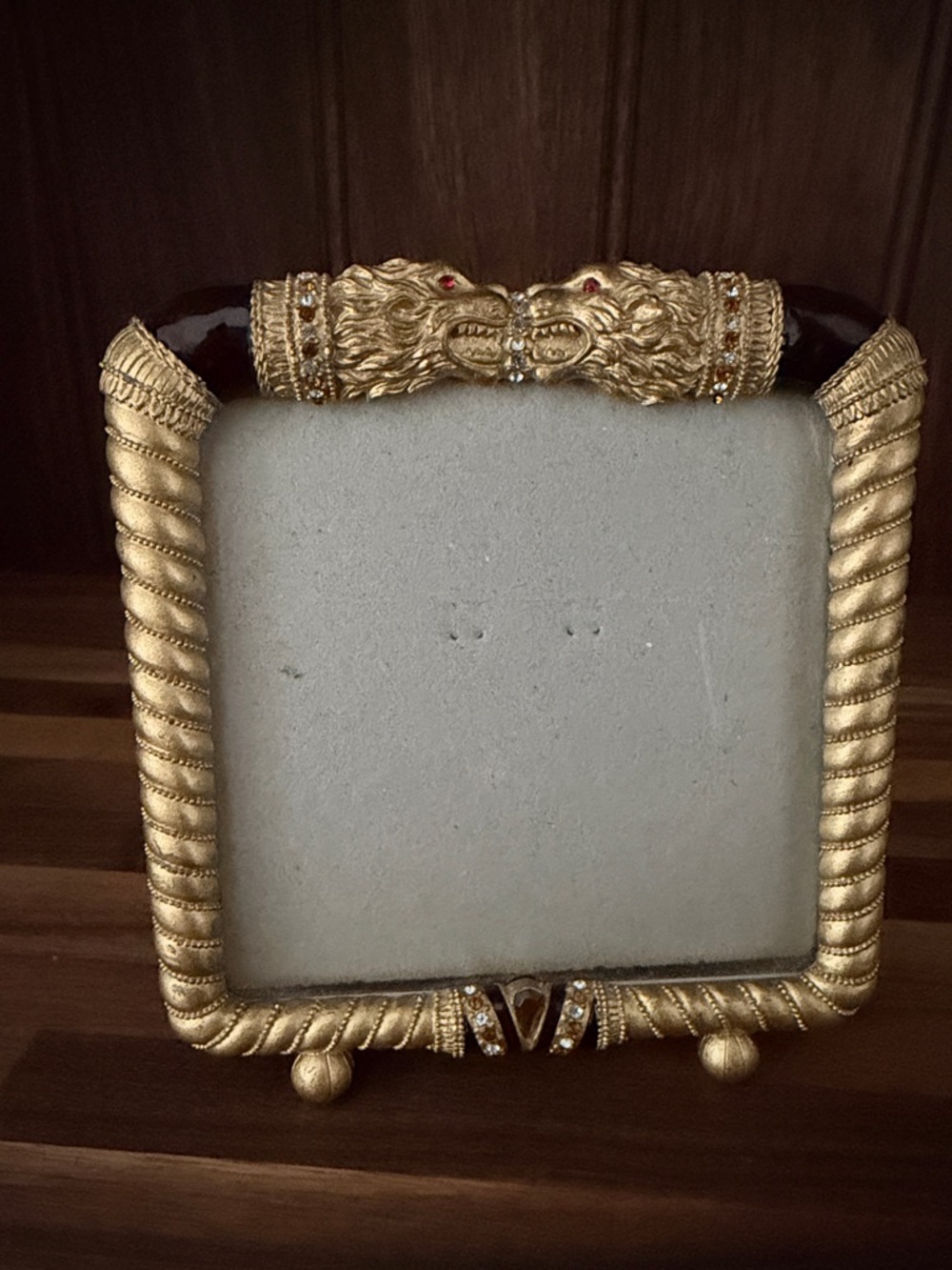 Gold Lion-Accent Decorative Picture Frame